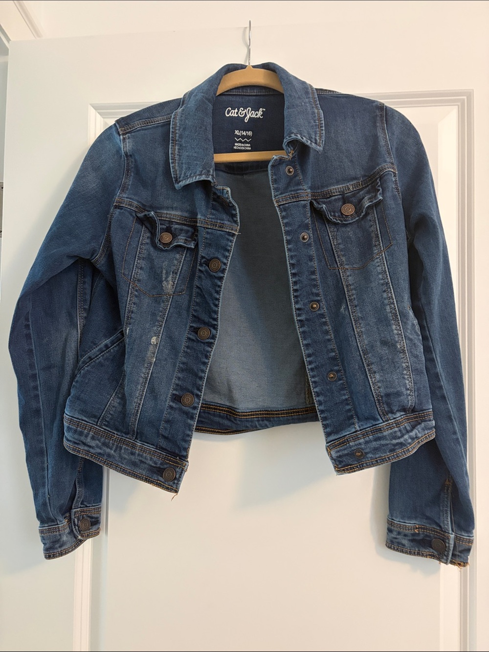 Cat & Jack Distressed Blue Denim Jacket
